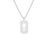 Ticome Collar Hip Hop Bad Guy Villain, collar de acero inoxidable con colgante hueco para parejas, accesorios de ropa minimalistas personalizados de moda (plata)
