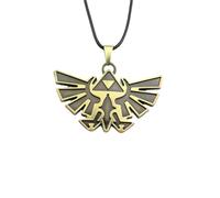 Ticome Legend of Zelda Hyrule - Collar con colgante de triángulo de aleación de oro, cadena de cuero, juego clásico, retro, accesorios de personalidad, joyería para hombres y mujeres, 0, Cuero, No es