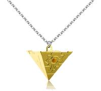 Ticome Millenium - Collar con colgante de rompecabezas de aleación y oro, pirámide creativa para mujeres y hombres, personalidad de moda, triángulo, joyería, accesorios de juego, regalos, 0, Acero