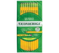 Ticonderoga - Lápices, con estuche de madera, preafilados, grafito #2 HB suave, color amarillo
