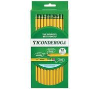 Ticonderoga Lápices Dixon madera # 2, color amarillo Box of 12 (Hang Tab)