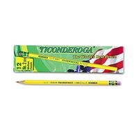 Ticonderoga Pencil,w/ Eraser,No.2-1/2 Med.Firm,12ea/DZ, YW, Sold as 1 Dozen