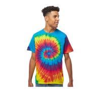 TICTEX - Camiseta unisex Batik de Colortone - Camisas coloridas para mujer y hombre - Tie-Dye - Ropa hippie - Camiseta de algodón neón S M L XL XXL 3XL 4XL 5XL, arco iris, 5XL