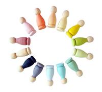 Ticumiku 12 Unidades Peg Doll de Madera de Haya Originals Serie Rainbow Jazz con bolsita de algodón de Regalo.