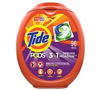 Tide PODS Detergente líquido para lavandería, aroma de pradera primaveral, compatible con HE, 96 unidades por paquete, 2.72 onzas (el embalaje puede variar)