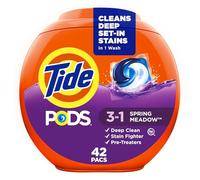 Tide PODS - Detergente para ropa 3 en 1, eliminador de manchas, protector de color, 42 unidades, compatible con HE, aroma Spring Meadow