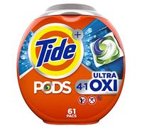 Tide PODS Ultra Oxi - Jabón detergente para ropa, 61 unidades, cápsulas de lavandería 4 en 1 con pretratadores integrados y removedor de manchas