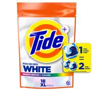 Tide Power Pods ms ultra oxi Detergente de lavandera blanca y brillante Desmontaje de tincin avanzada y potencia de blanqueamiento 18 COLO COLE PO