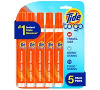 Tide Stain Remover for Clothes Tide To Go Pen Instant Stain & Spot Remover for Clothes Travel & Pocket Size 5 Count Pack of 1