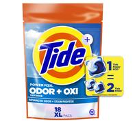 Tide Ultra Oxi Power Pods con oliminadores de olor detergente de lavandera PAC 18 Cuenta para cpsulas de marea de tierra visible e invisible deterg