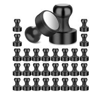TIDEVAN 30 Imanes Potentes,Imanes Neodimio Potentes 12X16mm Imanes Pizarra Magnetica Nevera,Imanes Pequeños,Iman Nevera para Cocina Tablero Clavado Tablón de Anuncios Magnetico Refrigerador(Negro)