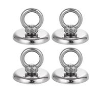 TIDEVAN 4 piezas Iman de Neodimio Imán de Pesca,de 50kg de Fuerza de tracción 42 mm de Diámetro Pesca Magnética Imán de Pesca con Perno de Ojo de Elevación para Recuperación De Artículos Rescate