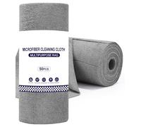 TIDEVAN 50 Unidades Rollo de Paño de Microfibra 30x30cm Bayetas Microfibra Arrancables Paños de Limpieza Rasgables,Trapos Reutilizables y Sin Pelusas,Rollo Bayetas Microfibra para Coche, Cocina y Casa