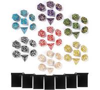 TIDEVAN 7x7(49 Piezas) Dados Poliédricos, Juego de Dados con 7 Bolsa Negra, 7 Colores para Dungeons Dragons DND RPG MTG D4/D6/D8/D10/D8/D6/D4 Juegos de Mesa