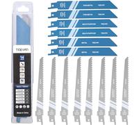 TIDEVAN Accesorios de Sierra de Sable,Juego de 14 Hojas de Sierra de Sable 150mm Juego de Hojas de Sierra con Caja de Almacenamiento para Corte Metal Metal Delgado Plástico Madera y Madera con Clavos