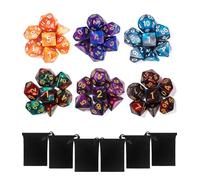 TIDEVAN Dados Poliedricos,42 Dados de rol Poliédrico con Bolsa Negra Juego Completo de Dados Poliédricos,Reutilizable Dados DND Table Games para Dungeons and Dragons DND RPG MTG D20 D12 D10 D8 D6 D4