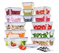 TIDEVAN Envases Herméticos de Plástico,14 Pieza Recipientes Herméticos para Alimentos de Almacenamiento de Alimentos con Tapas Herméticas Apto para Microondas Horno Lavavajillas y Congelador,Sin BPA