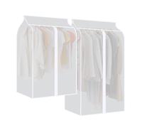 TIDEVAN Funda Protectora de Ropa para Ropa 2 Piezas Funda Ropa Armario PEVA a Prueba de Polvo 60x50x90 CM + 60x50x110 CM Funda Perchero para Guardarropa Adecuado para Traje Abrigo Chaquetas Jerséis