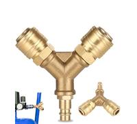 TIDEVAN Latón Accesorios Compresor Aire,Distribuidor De Aire Comprimido 2 Vías Conector de Aire Comprimido con 1/4 in Conector y Enchufe NW 7.2,de Acoplamiento Rápido Latón Distribuidor En Y De Aire