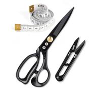 TIDEVAN Tijeras de Costura 9 Pulgadas Tijeras de Sastre Set Tijeras Manualidades Acero Inoxidable Afiladas Tijeras de Costura de Tela con Cortador de Hilo para Cortar Tela, Ropa, Cuero,Materias Primas