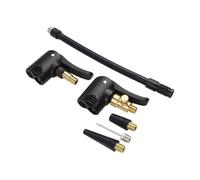 Tidevib Adaptador de bomba de aire 2 en 1 para vehículo a cabezal de sujeción de aire, latón y para construcción de plástico, motocicletas, bicicletas e infladores