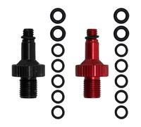 Tidevib Adaptador de válvula de aire de aleación de aluminio para bicicleta RockShox para Monarch para bomba DT XMM Marzocchi IFP con 7 juntas tóricas de repuesto, color negro para rojo