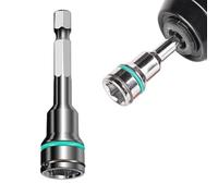 Tidevib Adaptador hexagonal de 8 mm, 10 mm, destornillador de tuerca, manguito reductor con muelle, vástago hexagonal de acero de 1/4 pulgadas, 62 mm de longitud, para herramientas de perforación