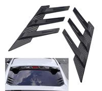 Tidevib Adhesivo decorativo para parabrisas trasero de coche, fibra de carbono negra para moldura de ventana de TPU para la mayoría, parasol divisor lateral, 1 par