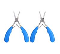 Tidevib Alicates de gancho de corbata de acero inoxidable, paquete de 2, herramienta de crimpado de línea de pesca de 15 cm con boca torcida para un agarre fuerte y sujeción simple