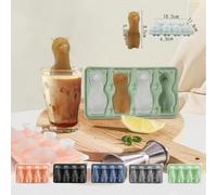 Tidevib Bandeja de hielo con forma de alpaca para bebidas con tapa y nel. Hielo de silicona apto para alimentos, para cubos, cócteles, jugos, vino, 19,5 x 11,9 x 4,9 cm