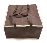Tidevib Bolsa aislante para entrega de alimentos, contenedor de almacenamiento térmico, transportador de pizza fría y caliente, con cierre de cremallera, 44 x 44 x 25 cm, color café