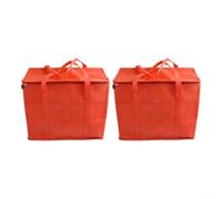 Tidevib Bolsas grandes aisladas para comestibles, paquete de 2, 35 L, plegables, para compras, viajes (con placa base)