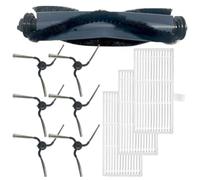 Tidevib Cepillo principal de repuesto, cepillos laterales y filtro para aspiradora robot eufy C10 con estación de vaciado automático C, 1 cepillo de rodillo principal, 6 cepillos laterales, 3 filtros