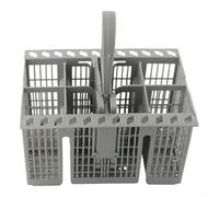 Tidevib Cesta de cubiertos para Bauknecht para INDESIT para lavavajillas Hotpoint C00257140, plástico gris, desmontable, mango redondo, pieza de repuesto