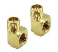 Tidevib Codo de calle de latón de 1/4 de 90 grados con roscas NPT macho X hembra para un ajuste constante para configuraciones de distribución de aire y combustible (2 piezas)