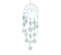 Tidevib Colgante Shell Wind Chime para cristales, elegante decoración de jardín al aire libre (blanco)