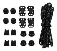 Tidevib Correa de expansión elástica ajustable para mochilas y zapatos, juego de 17 piezas con 16 clips, cuerda de látex de 3,2 m, senderismo, camping, exterior