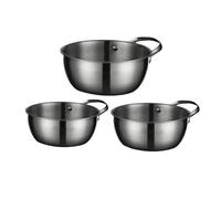 Tidevib Cuenco de acero inoxidable con asa para hornear, servir ensaladas y almacenamiento de alimentos, diseño graduado con escalas de medición, apto para lavavajillas, juego de 3 tamaños (21 x 7.5