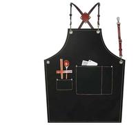 Tidevib Delantal de trabajo de lona gruesa para jardinería, carpintería y cocina con diseño impermeable y con múltiples bolsillos