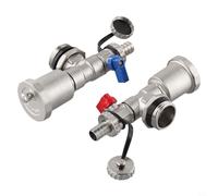 Tidevib Distribuidor de calefacción de latón con rosca G1 DN25, purgador de aire automático rápido y grifos de drenaje de circuito, resistente a altas temperaturas hasta 120 °C (rojo + azul)