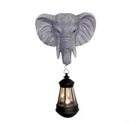 Tidevib Estatua de linterna solar de elefante gris, para decoración de jardín al aire libre para patio, porche, ideal para los amantes del jardín