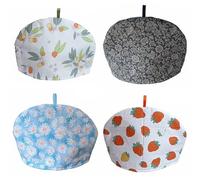 Tidevib Funda aislante para tetera que conserva el calor y el calor, tela estampada de algodón con relleno de algodón espacial, se adapta a teteras de 700-2000 ml de hasta 28 cm x 23 cm, con lazo para