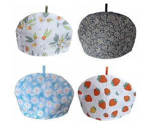 Tidevib Funda aislante para tetera que conserva el calor y el calor, tela estampada de algodón con relleno de algodón espacial, se adapta a teteras de 700-2000 ml de hasta 28 cm x 23 cm, con lazo para