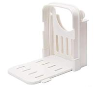 Tidevib Herramienta de guía portátil para rebanar pan, cortador de tostadas plegable ajustable para uso en cocina, accesorio de corte de pan de plástico ABS blanco