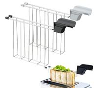 Tidevib Jaula para sándwich para tostadora, soporte de pan de acero inoxidable con asas resistentes al calor, 25,3 x 17 cm, compatible con tostadoras estándar, utensilios de cocina negros