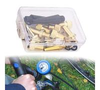 Tidevib Juego de 15 adaptadores de válvula de bicicleta, conectores de cobre SV DV AV para Presta, pelotas deportivas de aguja de bola, funda portátil incluida