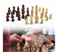 Tidevib Juego de 32 piezas de ajedrez talladas de madera, figuras de juego hechas a mano de altura King de 65 mm, ajedrez de viaje portátil para piezas de repuesto y adultos