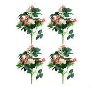 Tidevib Juego de 4 rosas artificiales, flores falsas de seda de 30 cm para bricolaje, boda, fiesta, hogar, jardín, decoración multicolor (rosa degradado)