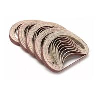 Tidevib Juego de 50 bandas de lijado de 10 x 330 mm, bandas abrasivas de óxido de aluminio para lijadora de banda, Powerfile y lima de dedos, 5 granos de 40 a 120