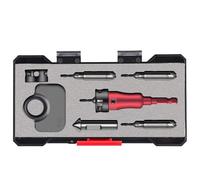 Tidevib Juego de brocas avellanadas de profundidad ajustable con hoja de doble cara de 8 mm/10 mm y cortador de chaflán de 45 grados para carpintería